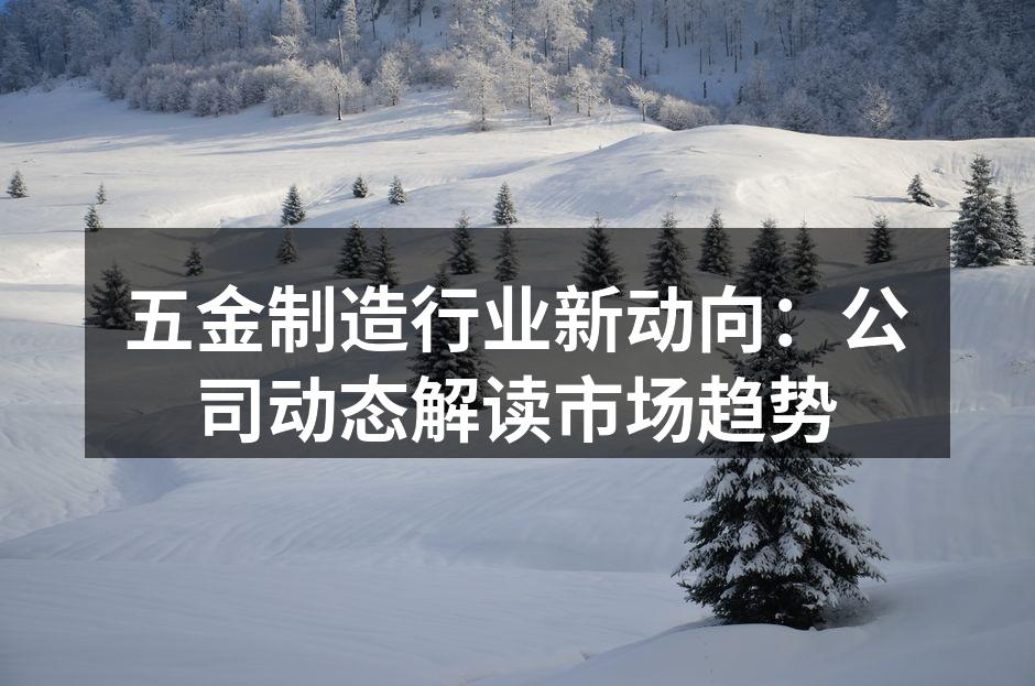 五金制造行业新动向：公司动态解读市场趋势